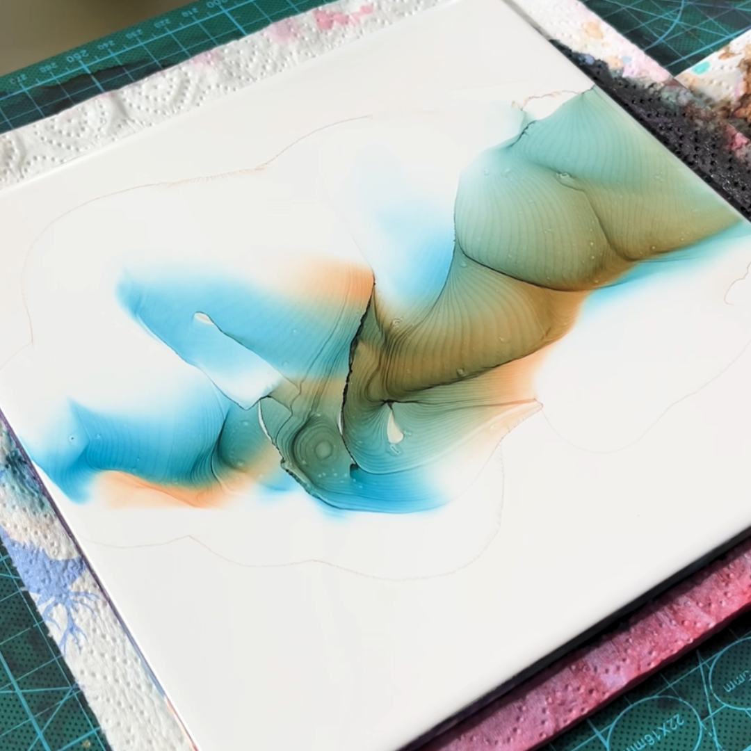 Complete composition showing fluid ink spreading and drying behavior on synthetic paper by VHacademy